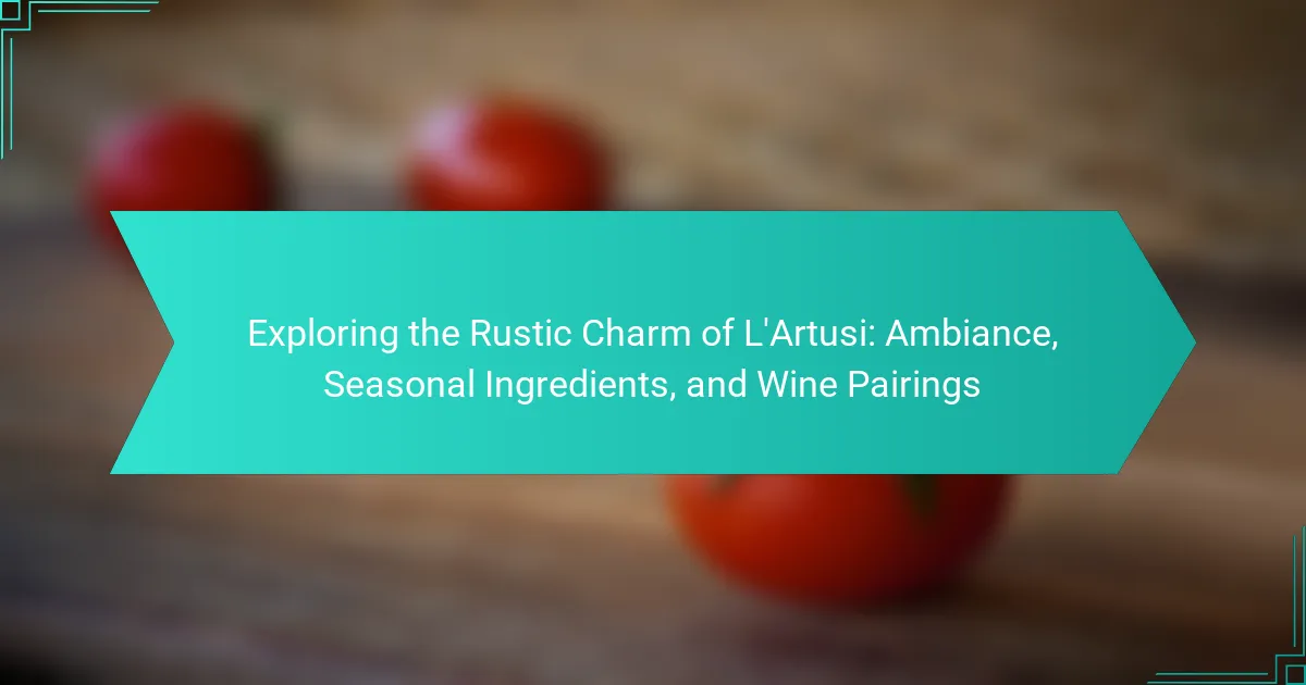 Exploring the Rustic Charm of L’Artusi: Ambiance, Seasonal Ingredients, and Wine Pairings