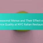 Seasonal Menus and Their Effect on Service Quality at NYC Italian Restaurants