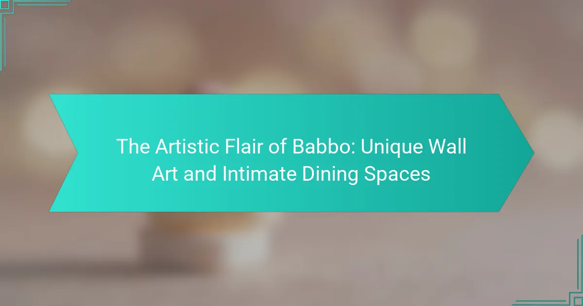 The Artistic Flair of Babbo: Unique Wall Art and Intimate Dining Spaces