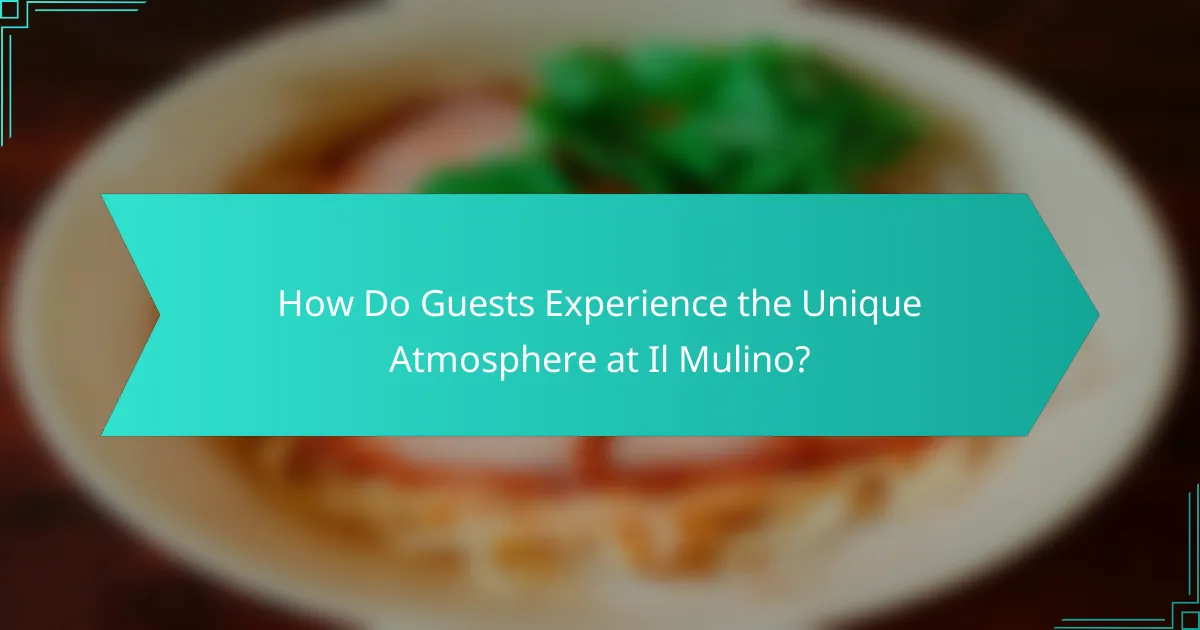 How Do Guests Experience the Unique Atmosphere at Il Mulino?