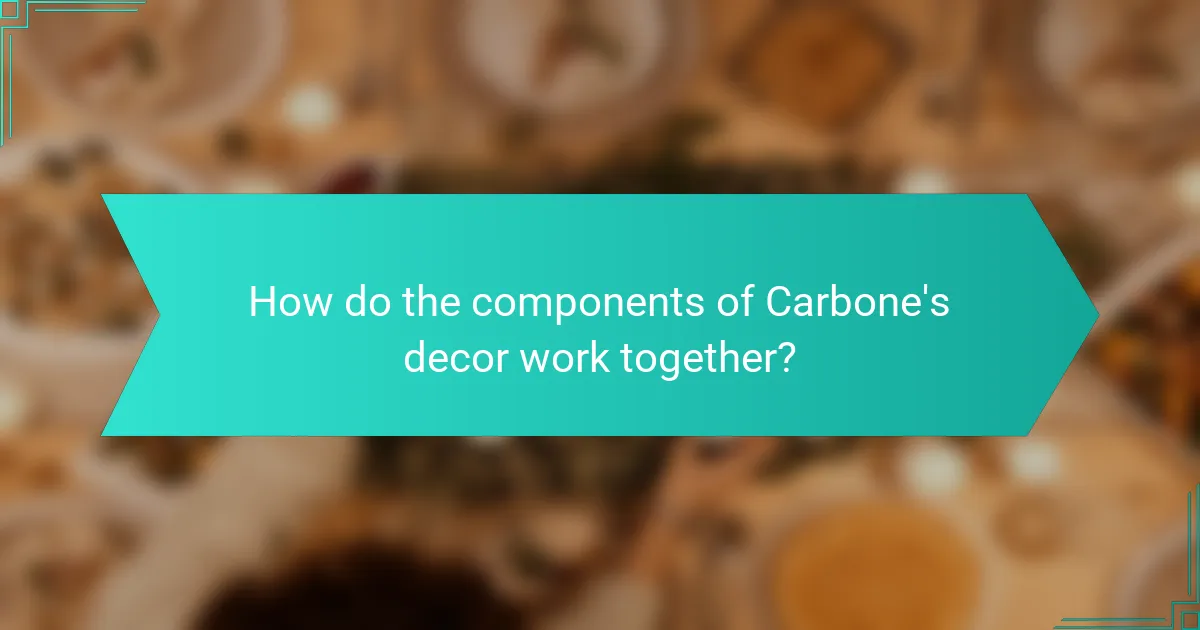 How do the components of Carbone's decor work together?