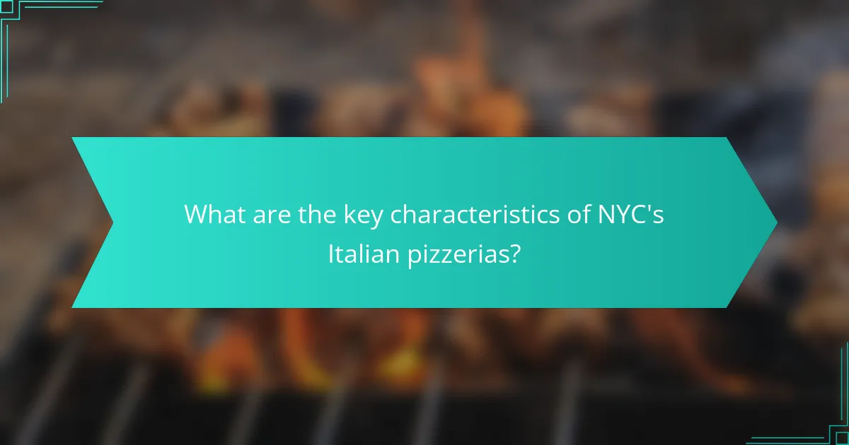 What are the key characteristics of NYC's Italian pizzerias?