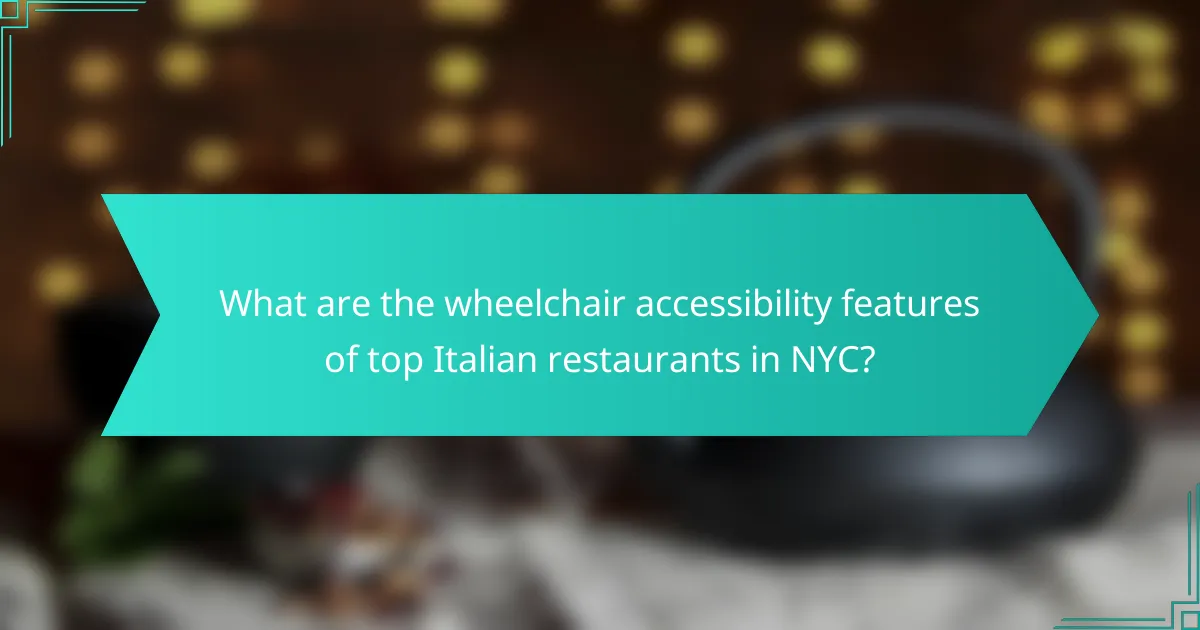 What are the wheelchair accessibility features of top Italian restaurants in NYC?