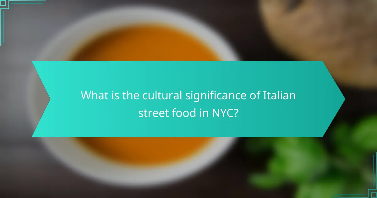 What is the cultural significance of Italian street food in NYC?