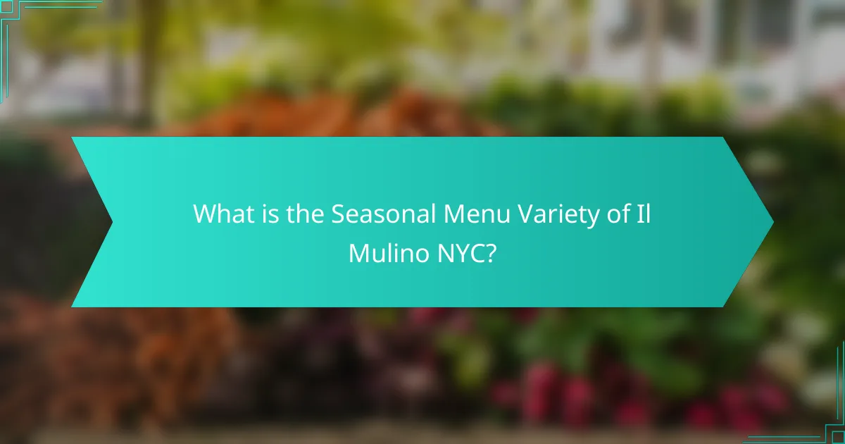 What is the Seasonal Menu Variety of Il Mulino NYC?