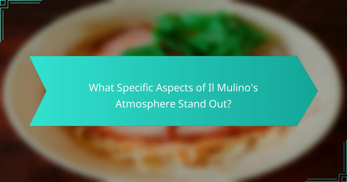 What Specific Aspects of Il Mulino's Atmosphere Stand Out?