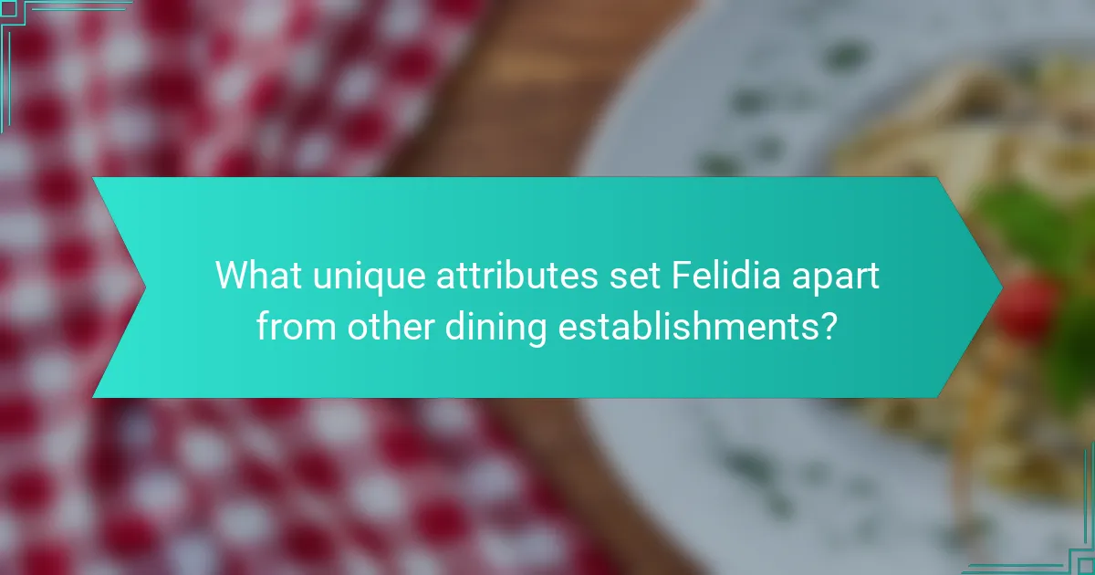 What unique attributes set Felidia apart from other dining establishments?